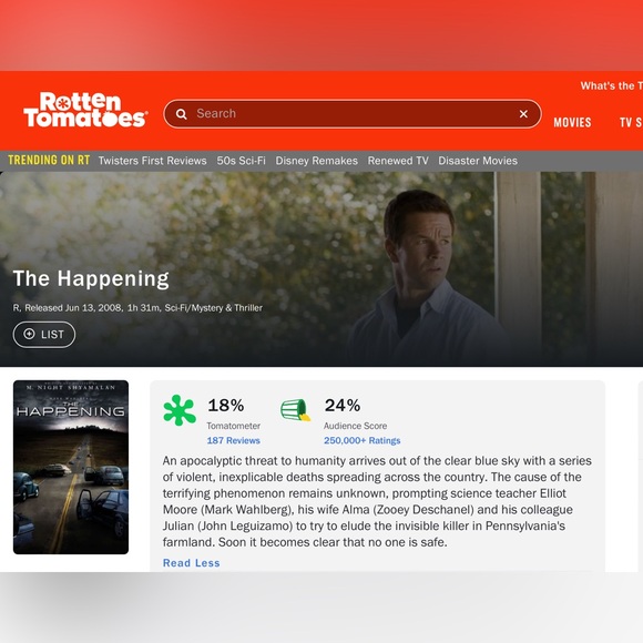 Preowned Like New The Happening DVD 2008 Walmart White Label Non Fiction Film. - Picture 12 of 14